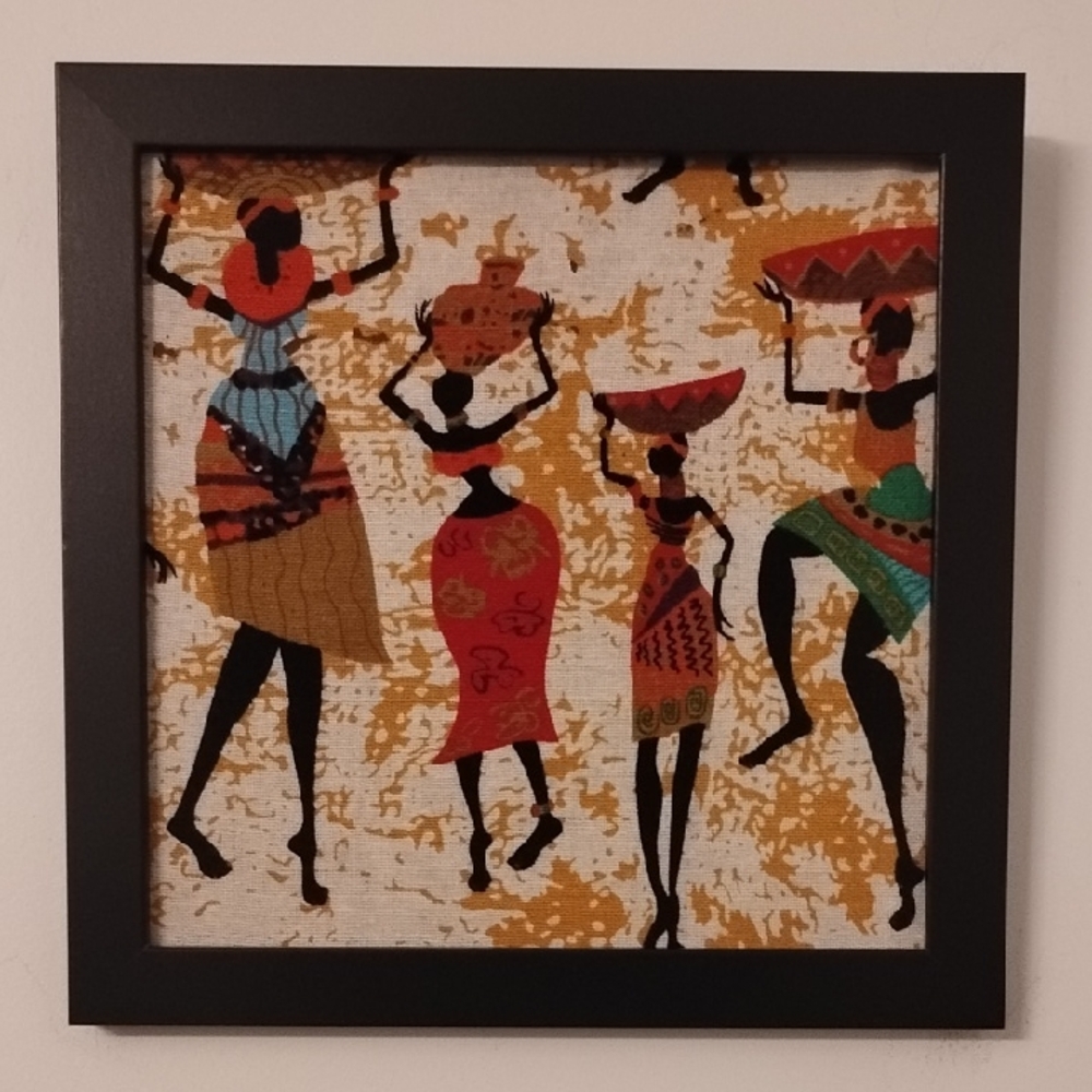 Vibrant African Dance Fiber Art Wall Hanging